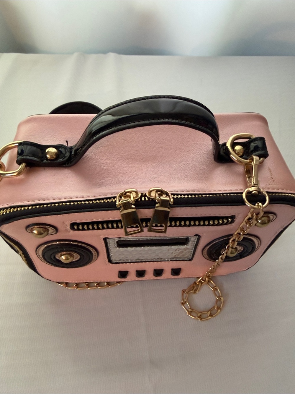 Pink Novelty Boombox Crossbody Bag 
NWOT 10”x 6” - Picture 3 of 5